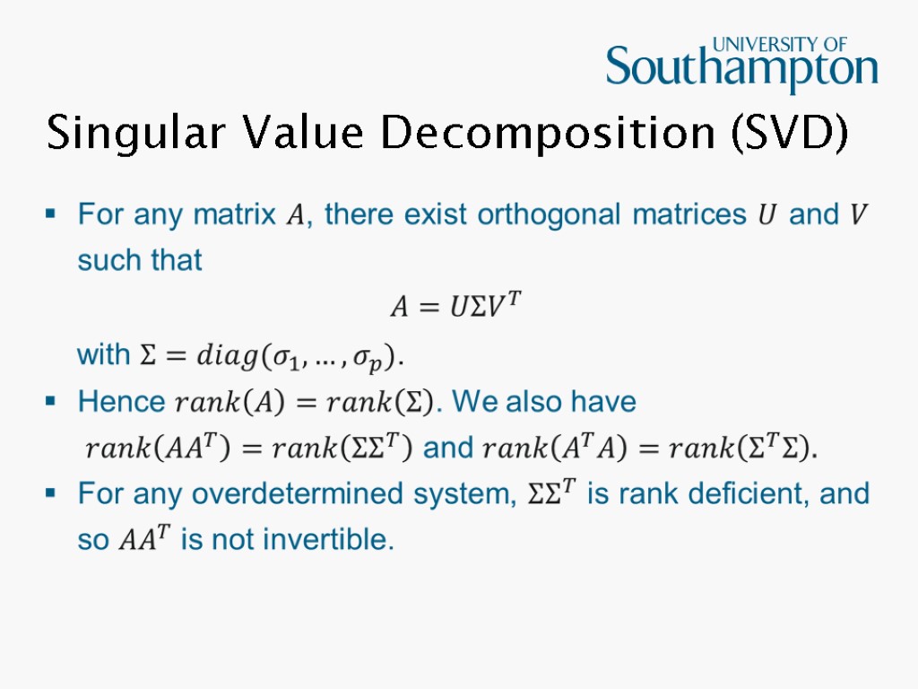 Singular Value Decomposition (SVD)